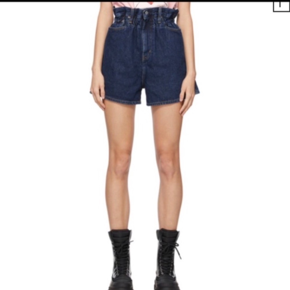 Levis X Ganni Cinched High-Waist Denim Shorts